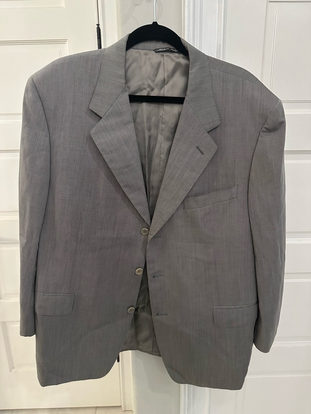 Canali 100% Wool Blazer Mens 54 S EU 44 S US Grey Micro Stripe 3 Button Italy